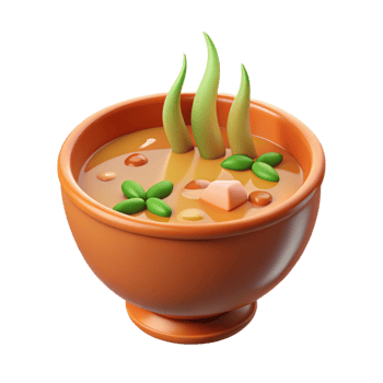 magnificent artistic 3D Render of Soup in Bowl premium png