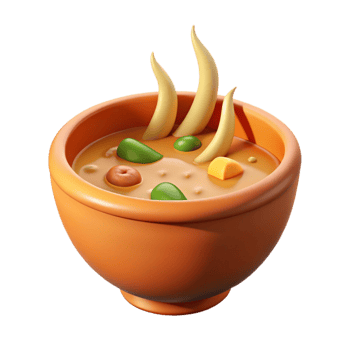 magnificent artistic 3D Render of a Delicious Vegetable Soup detailed png