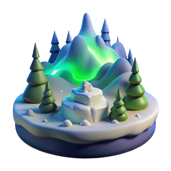 stunning creative Winter Wonderland 3D Render detailed png