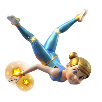 serene rustic 3D Gymnastics Girl Illustration exclusive png