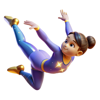 wonderful artistic 3D Gymnastics Girl Illustration exclusive png