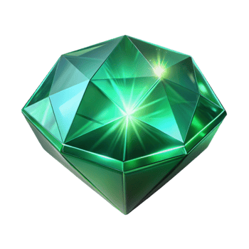 beautiful modern Luminous Green Gem 3D Render professional png