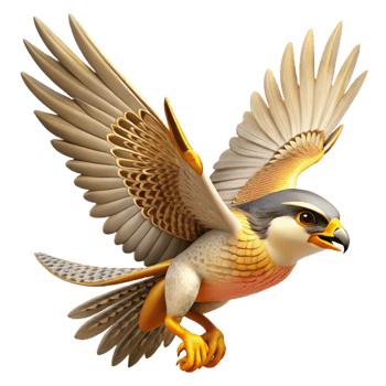vibrant artistic Majestic 3D Falcon Illustration genuine png