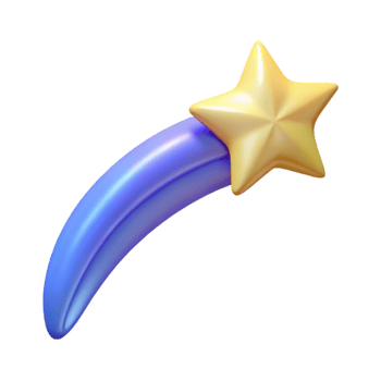 elegant vintage 3D Render of a Shooting Star exclusive png