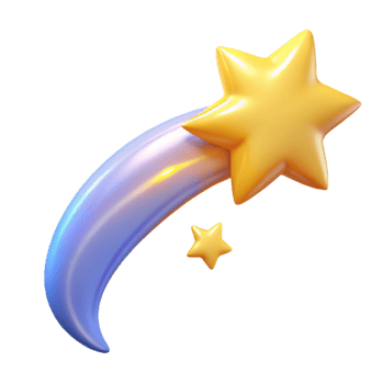 extraordinary abstract 3D Render of a Shooting Star professional png