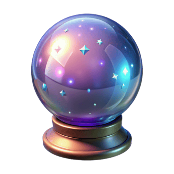 beautiful modern Glowing Crystal Ball 3D Render exclusive png