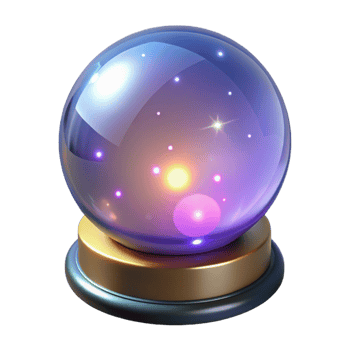 dramatic classic 3D Render of a Crystal Ball with Glowing Lights professional png