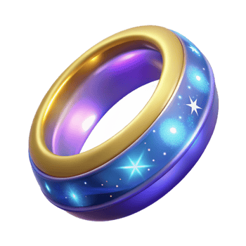 elegant contemporary 3D Render Cosmic Ring Illustration high resolution png
