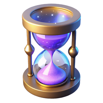 serene rustic 3D Render of a Glittering Hourglass genuine png