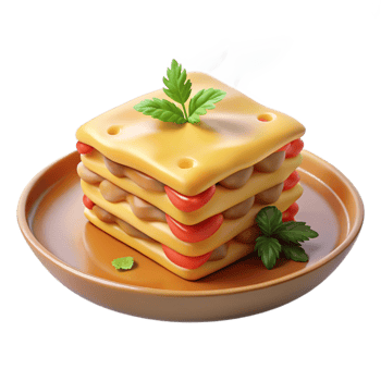 serene classic 3D Render of Delicious Layered Food 4K png