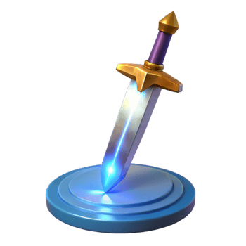 extraordinary vintage Glowing 3D Sword Illustration professional png