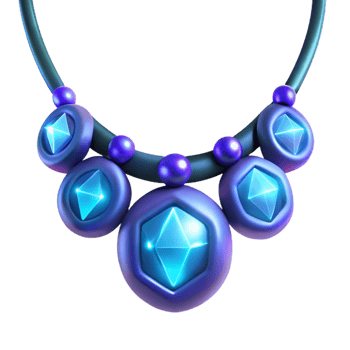 impressive abstract Glowing Gemstone Necklace 3D Render original png