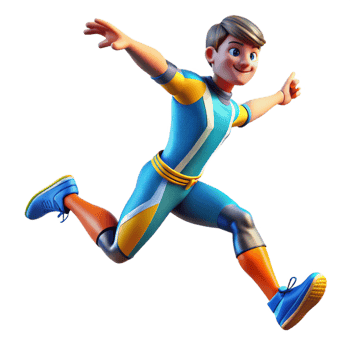 impressive contemporary 3D Cartoon Boy Running Illustration professional png