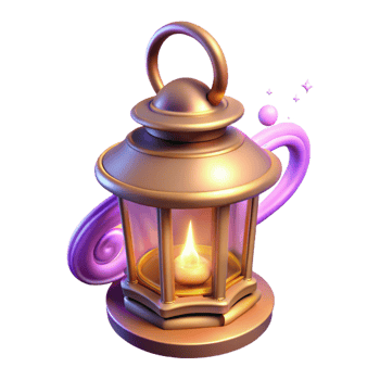 extraordinary contemporary 3D Render Golden Lantern Illustration detailed png