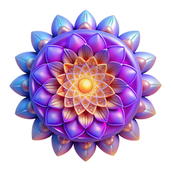 dramatic contemporary Vibrant 3D Floral Mandala Illustration detailed png