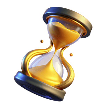 serene abstract Golden Hourglass 3D Render original png