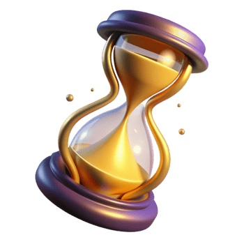 elegant traditional 3D Golden Hourglass Illustration original png