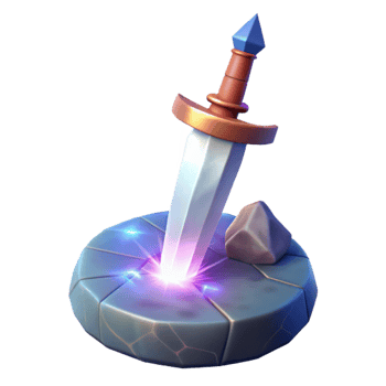 beautiful vintage 3D Illustration of a Magical Sword high resolution png
