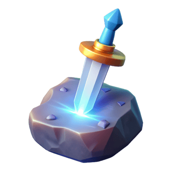 beautiful creative 3D Render of a Sword in Stone genuine png