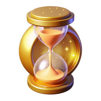 impressive minimalist Golden Hourglass 3D Render 4K png