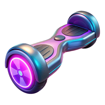dramatic rustic Neon Hoverboard 3D Render high resolution png