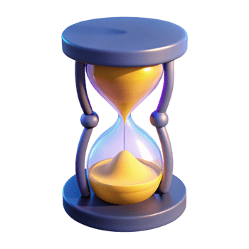 stunning contemporary 3D Hourglass Illustration Time Sand Yellow Blue 4K png