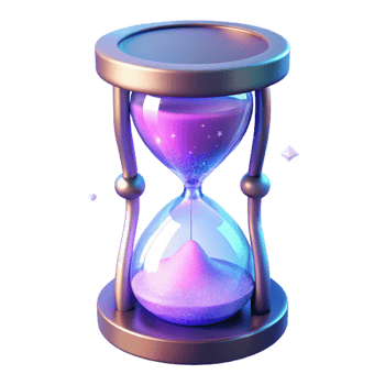 extraordinary traditional 3D Render of a Glowing Hourglass original png