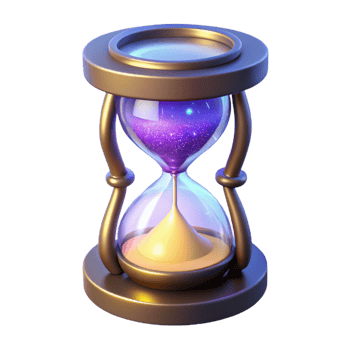dramatic minimalist Cosmic Hourglass 3D Render premium png