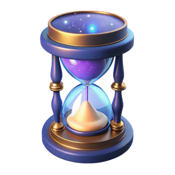 wonderful rustic Celestial Hourglass 3D Render high resolution png