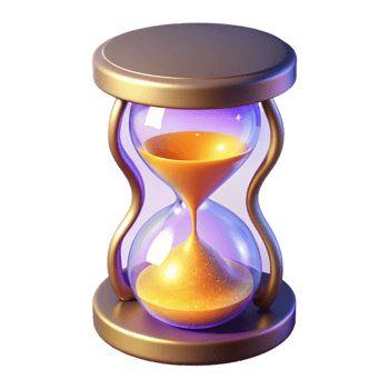 impressive classic Golden Hourglass 3D Render 4K png