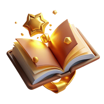 extraordinary vintage Golden Book 3D Illustration detailed png