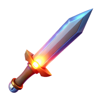 impressive contemporary Glowing 3D Sword Illustration professional png