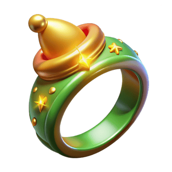 extraordinary rustic Green Gold Ring 3D Illustration authentic png