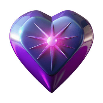 dramatic contemporary Purple Heart 3D Render 4K png