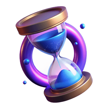 extraordinary classic 3D Hourglass Illustration Time, Sand, Abstract Background premium png