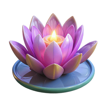 wonderful rustic 3D Render of a Lotus Flower with Candle genuine png