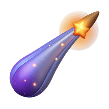 serene rustic 3D Illustration Purple Comet Star Trail detailed png