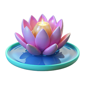 wonderful artistic 3D Render of a Lotus Flower with Candle exclusive png