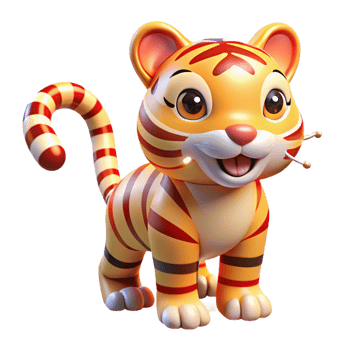 dramatic contemporary Adorable 3D Tiger Cub Illustration high resolution png