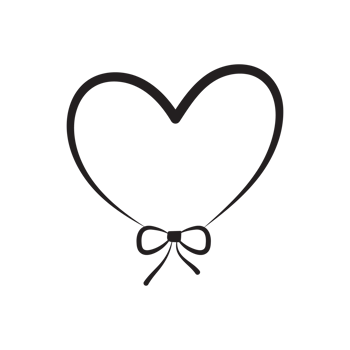 Hand-Drawn Heart Frame with Bow png