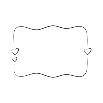 Romantic Hand-Drawn Frame with Hearts png