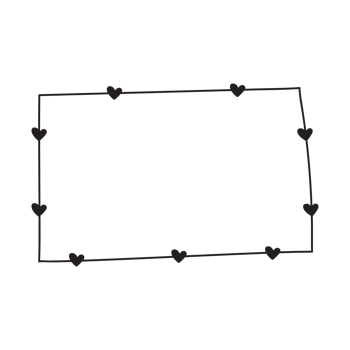 Hand-Drawn Frame with Heart Corners png