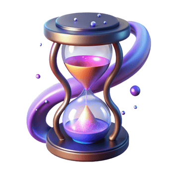 impressive classic 3D Hourglass Illustration, Abstract Background 4K png