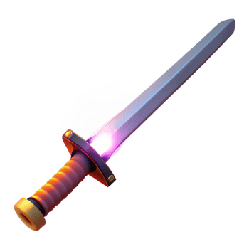 beautiful classic Glowing Fantasy Sword 3D Render high resolution png