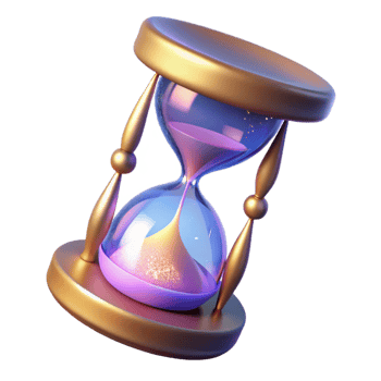 magnificent vintage 3D Render of a Sparkling Hourglass genuine png