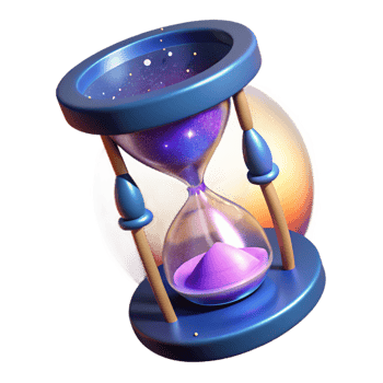 serene abstract Cosmic Hourglass 3D Render premium png