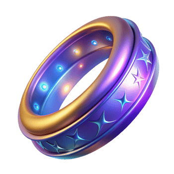 impressive traditional 3D Render of a Colorful Ring with Stars 4K png
