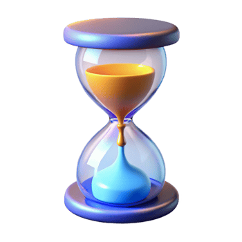 magnificent creative 3D Hourglass Illustration Time Sand Blue Yellow professional png