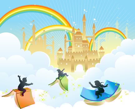 Fantasy Castle Story Book vector