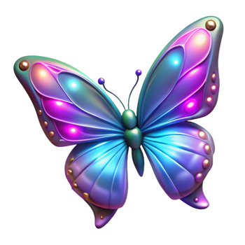 dramatic creative Luminous Butterfly 3D Illustration authentic png